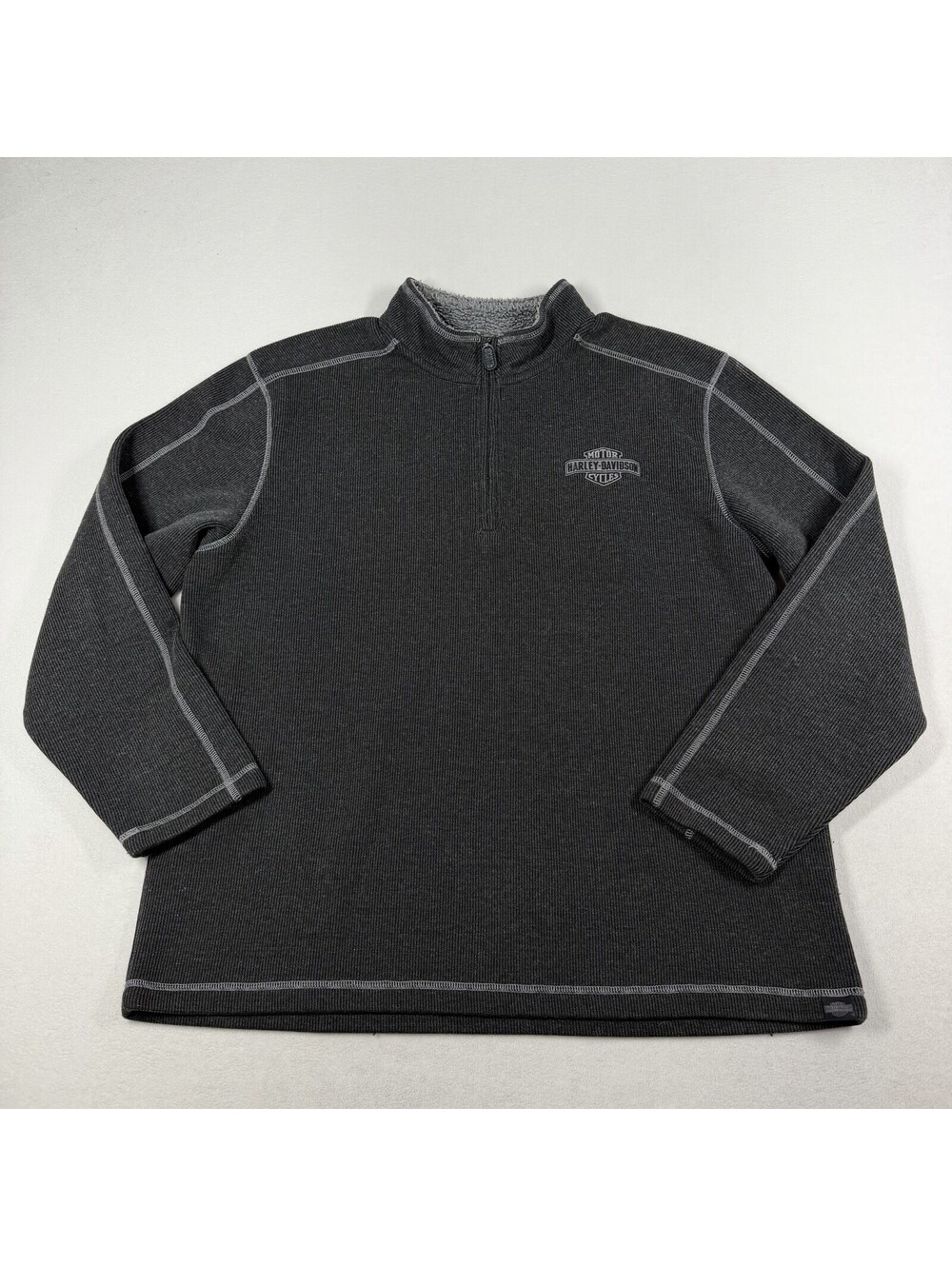 Harley Davidson Genuine MotorClothes Mens 1/4 Zip Fleece Pullover Size XL